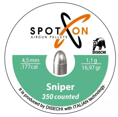 Пуля пневм. SPOTON Sniper 4,5 мм, 1,10 гр. (350 шт)