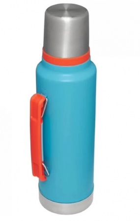 Термос STANLEY Classic 1,4L голубой, с оранжевым лого