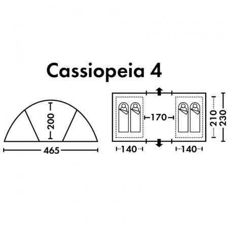 Палатка кемпинговая "Cassiopeia 4" (Синий/Серый)