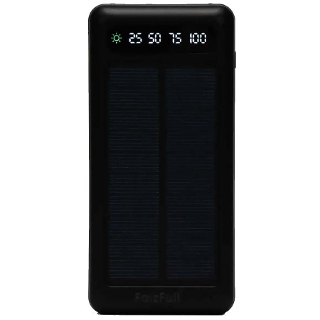 Внешний аккумулятор FaizFull FL54 10000mAh+фонарик и солнечная панель (black)