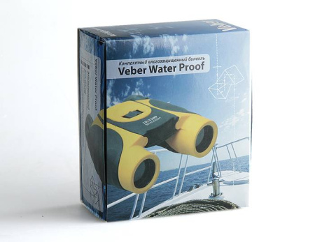 Бинокль Veber 10*25 WP черный-желтый