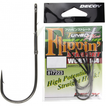 Крючки Decoy Worm144 Flippin Straight #3/0 NS Black 5pc