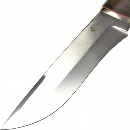 Нож Беркут,ст М390, мельхиор, рукоять из стабилизированной карельской березы