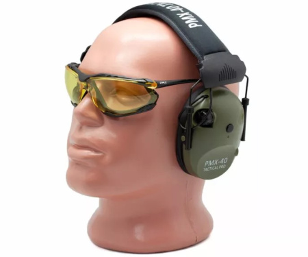 Наушники активные стрелковые PMX Tactical Pro PMX-40G 27-85 ДБ Хаки