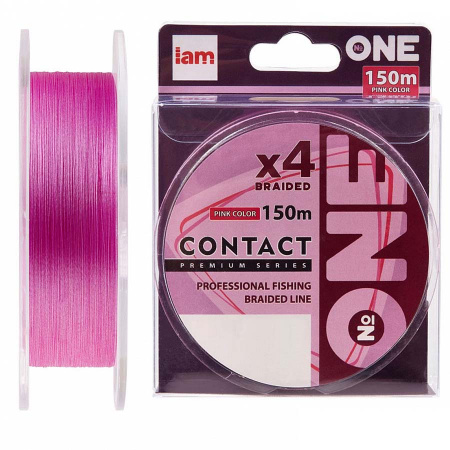 Плетеная леска IAM №ONE CONTACT 4Х PE 150M (Pink)