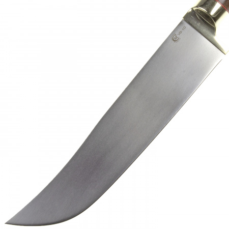 Нож Узбекский малый, ст.VG -10,мельхиор,стаб.кар.бер.,черное дерево