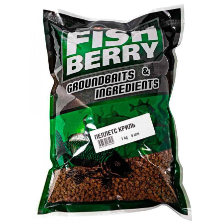 Пеллетс карповый FISHBERRY (криль, цв. -оранжевый) 4мм - 1 кг