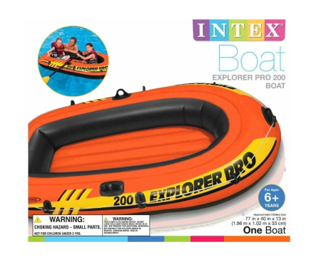 Лодка надувная с веслами INTEX 196/102/33 см (58356)