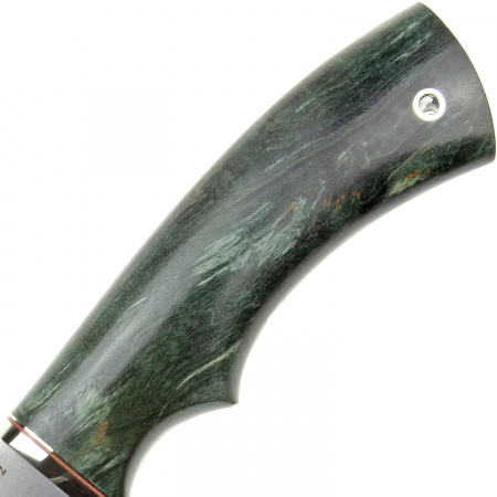 Нож Кречет, .ст.D2, мельхиор, стабилизированная карельская береза