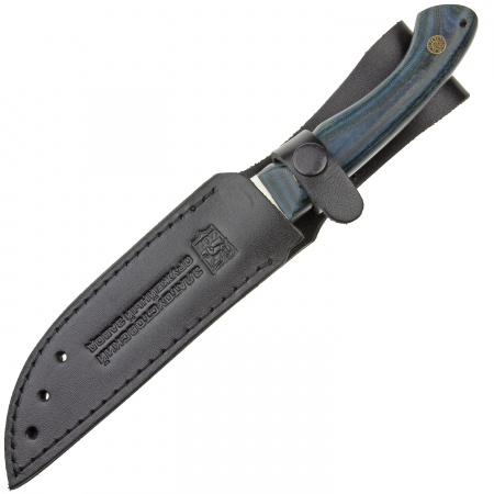 Нож ЦМ "Лиса" (сталь 95x18, микарта сине-зелёная)