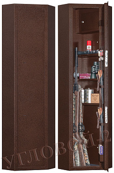 Шкаф металлический оружейный усиленный сейфового типа Угловой №2, цвет серый
