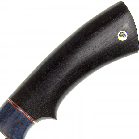 Нож Егерь, ст.VG -10,мельхиор,стаб.кар.бер.,черное дерево