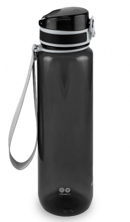 Бутылка тритановая Арктика 1000 мл, черная прозрачная, с ситечком