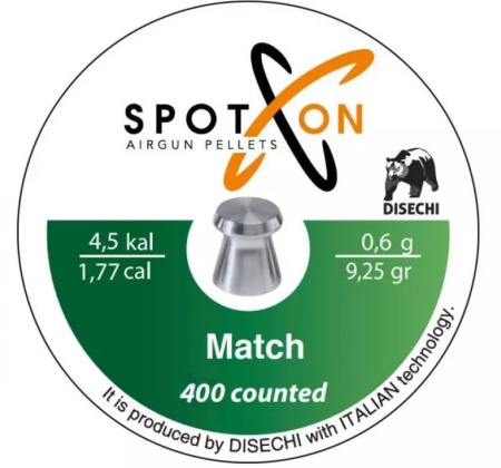 Пуля пневм. SPOTON Match 4,5 мм, 0,60 гр. (400 шт)