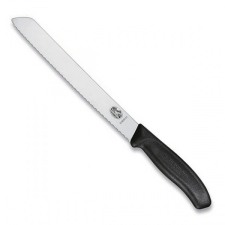 Нож кухонный VICTORINOX Swiss Classic с серрейторным лезвием 210 мм черный (6.8633.21B)