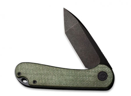 Складной нож CIVIVI Elementum D2 Steel Black Stonewashed Handle Green Micarta