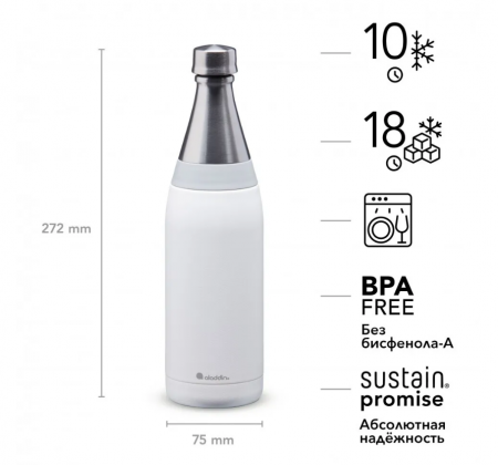 Бутылка ALADDIN Fresco 0,6L из нержавеющей стали, белая
