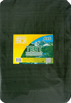 Тент Sol 4*6м (Зеленый, терпаулинг)