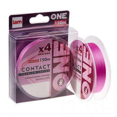 Плетеная леска IAM №ONE CONTACT 4Х PE 150M (Pink)