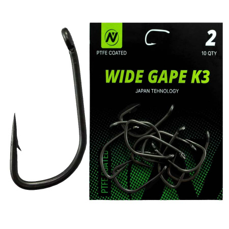 Крючки карповые VN Tackle Wide Gape K3 Size 2 Тефлон