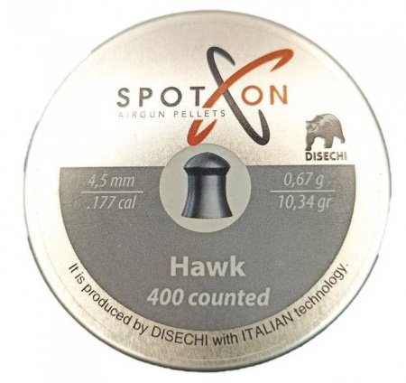 Пуля пневм. SPOTON Hawk 4,5 мм, 0,67 гр. (400 шт)