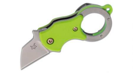 Нож FOX MINI-TА - нож складн, рук-ть ярко-зелен.нейлон, клинок 2,5см сталь 1.4116