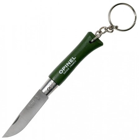 Нож-брелок Opinel №4, нержавеющая сталь, зеленый