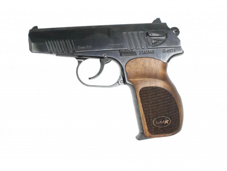 Пистолет ООП П-М17Т, 9 мм Р.А.(полированный, рукоятка орех, новый дизайн)