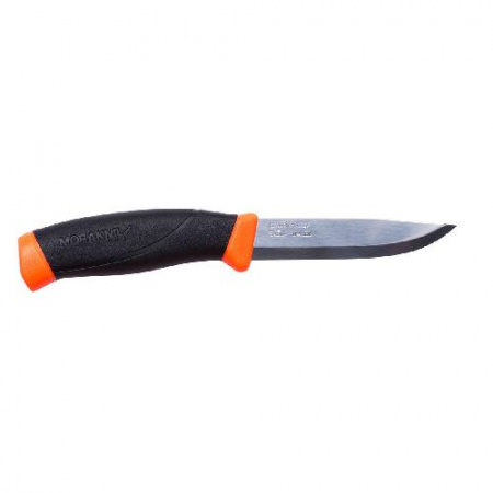 Нож Morakniv Companion F Orange, нержавеющая сталь, прорезиненная рукоять с оранжевыми накладкам