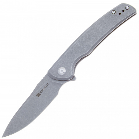 Складной нож SENCUT Tynan 10Cr15CoMoV Steel Gray Stonewashed Handle Stainless Black