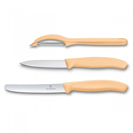 Набор ножей+овощечистка Victorinox, светло-оранжевый