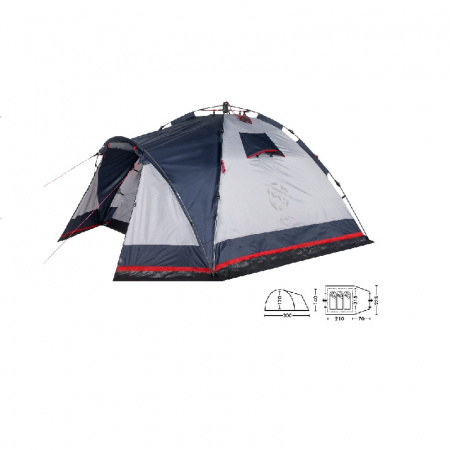 Палатка кемпинговая "Alcor 3" (Синий/Серый)