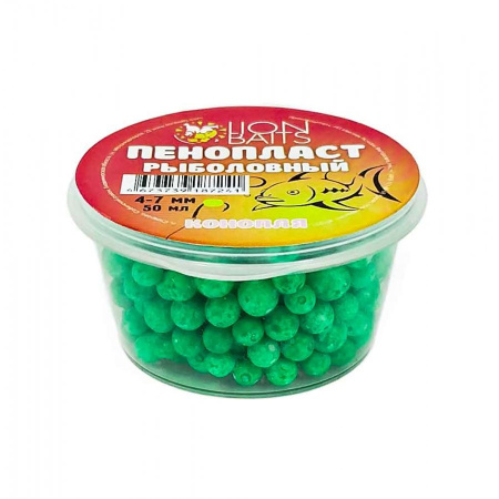 Пенопласт Lion Baits рыболовный Конопля (зел) 4-7мм