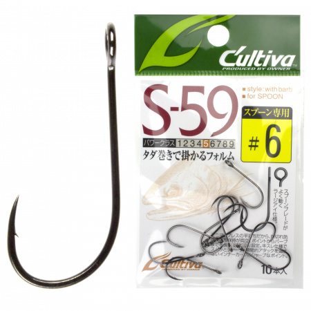 Крючки Cultiva S-59 Single Hook 59 #6 10pcs