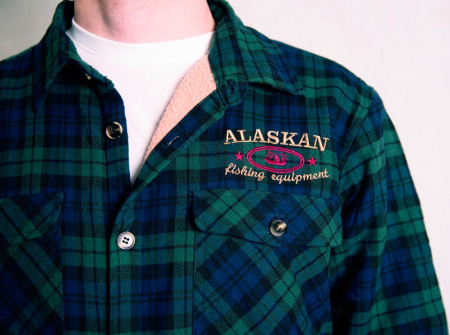 Рубашка Alaskan с мех. подкл. синяя клетка