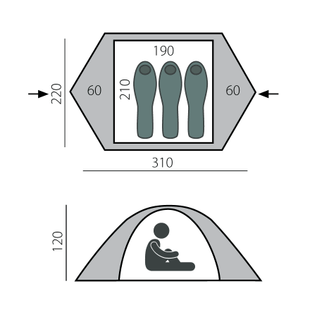 Палатка быстросборная Flex 3 BTrace (Зеленый)