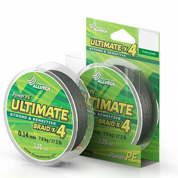 Шнур плетёный ALLVEGA "Ultimate" 135м тёмно-зелёный