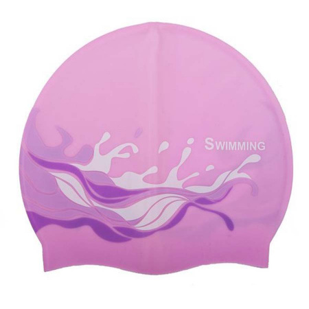 Шапочка для плавания CSP4 WAVE розовая Saeko