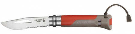 Нож Opinel №8 Outdoor Earth, нержавеющая сталь, красный