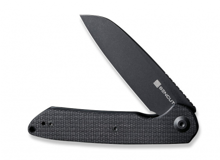 Складной нож SENCUT Kyril 9Cr18MoV Steel Black Stonewashed Handle Black Micarta