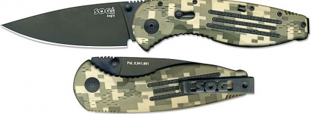 Нож складной SOG Aegis Digi Camo (Black TiNi Blade), сталь AUS8
