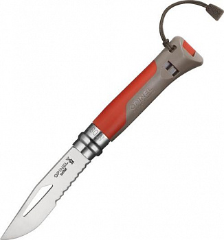 Нож Opinel №8 Outdoor Earth, нержавеющая сталь, красный